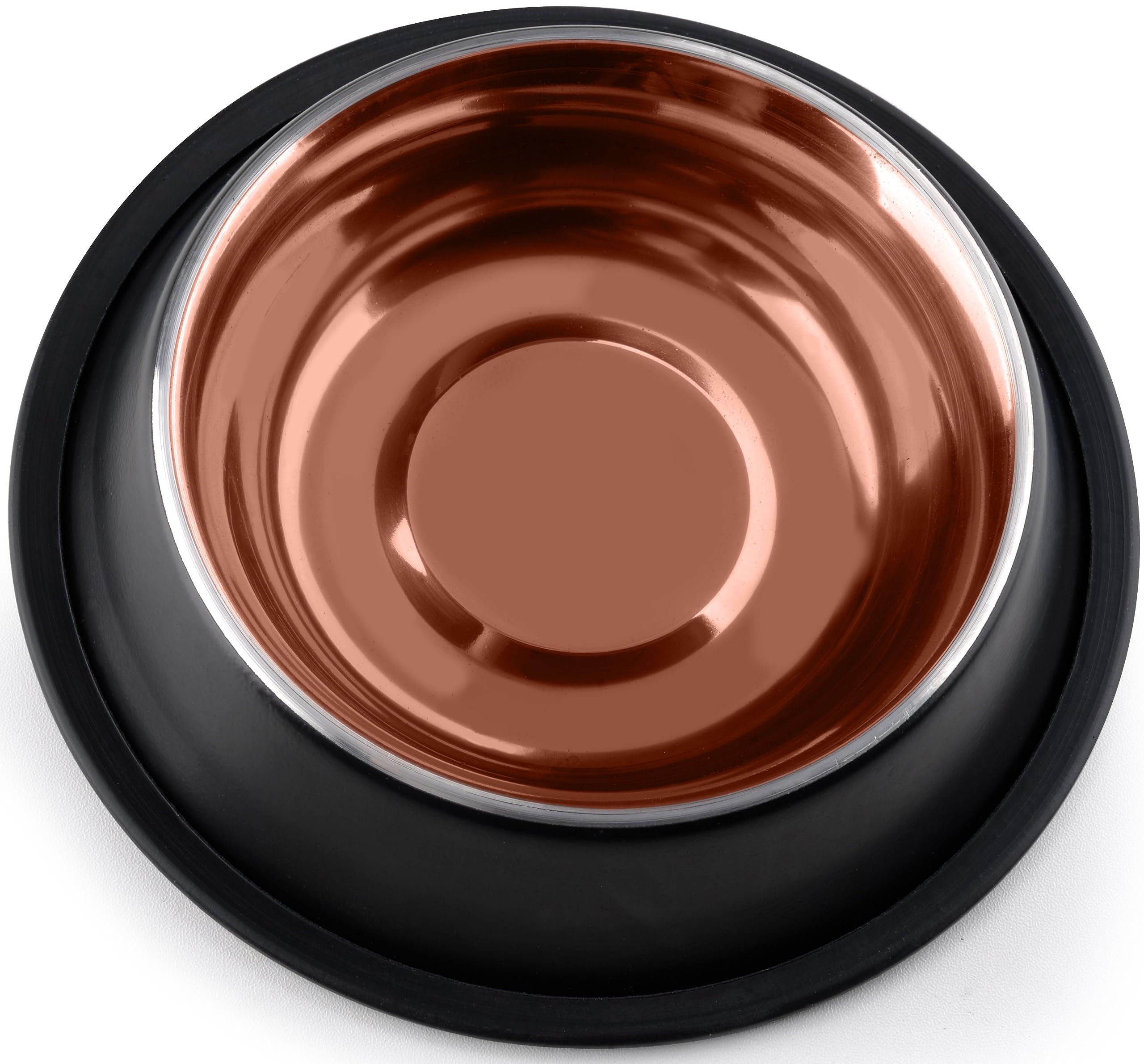 StilGut Aluminium Feeding Bowl for Dogs Set of 2, 0.2 L, Dog Bowl, Cat Bowl, Water Bowl, Black/Copper, 200 ml - Image 2