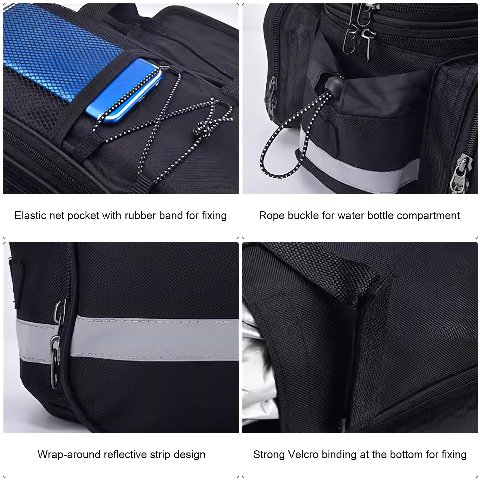 10 – 27 L Borsa Portapacchi Multifunzionale Posteriore Borsa Impermeabile Copertura Antipioggia Riflettente per Ciclismo MTB, Sport, Viaggio