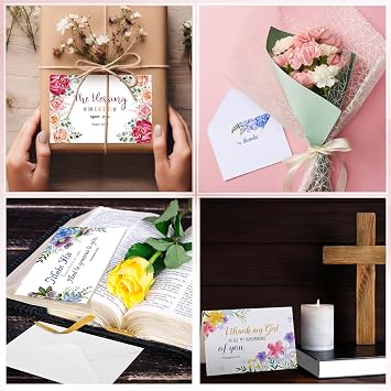 Affrolling 50 Pack Christian Thank You Cards Bulk with Envelopes Stickers