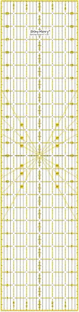 Shiny Merry 6 x 24 inch Transparent Non-Slip Acrylic Quilting Ruler for Precision Cutting, Crafts with Yellow and Black Template Lines