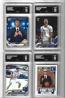 Graded Gem Mint 10 Cooper Flagg 4 Card Basketball Rookie Lot Topps, Panini & Bowman U. Mavericks #1 Overall Draft Pick Future Superstar! You Will Receive All 4 Cards Shown