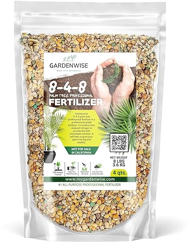 8-4-8 Fertilizante profesional para palmeras, para plantas en macetas de interior y palmeras de paisaje al aire libre fertilizante nitrogenado de