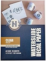 Vista 11 de Hayes Waterslide - Papel de calcomanía deslizable para impresoras de inyección de tinta 10 hojas transparentes A4 (8.25x11.7") Secado rápido