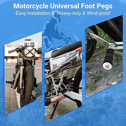 Miniatura 2 de Estriberas de motocicleta, barra de protección del motor, reposapiés de carretera, con goma acolchada antideslizante, ajuste universal para Harley