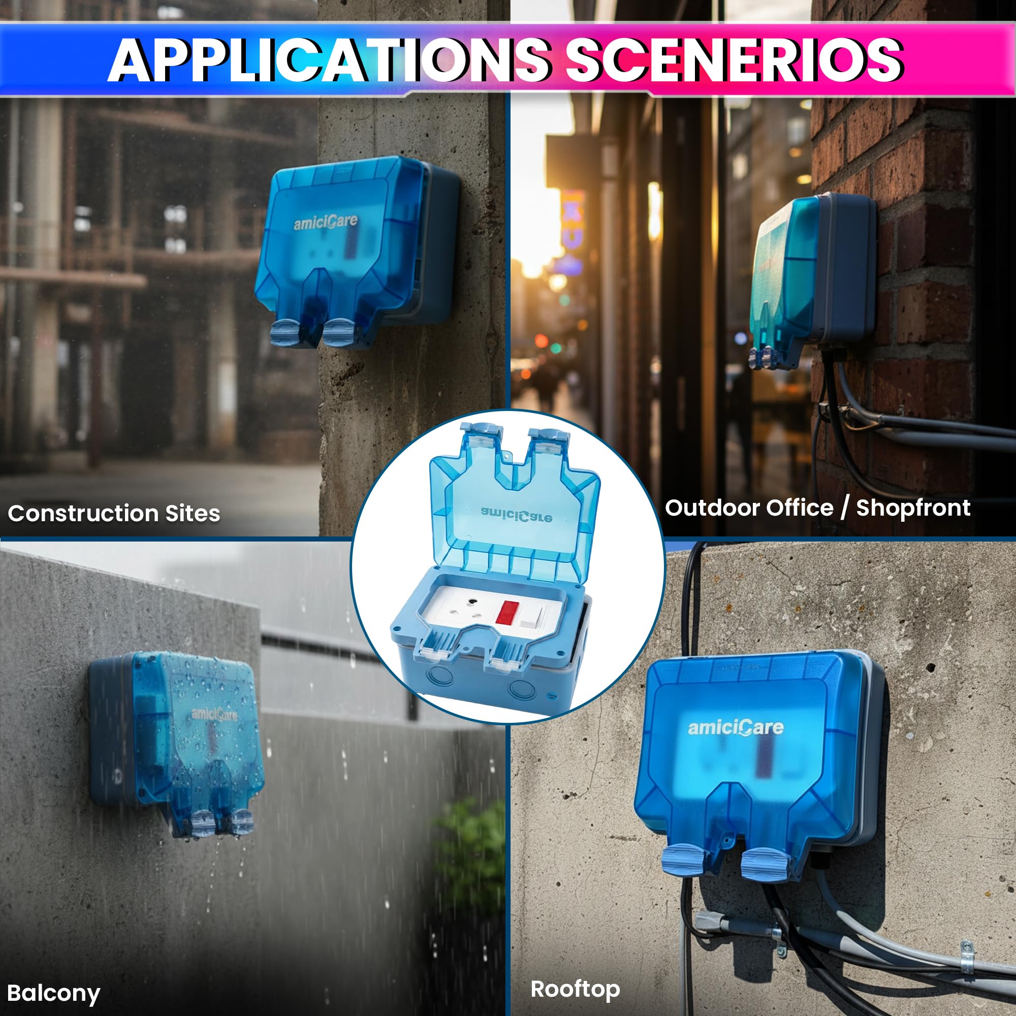 amiciCare IP66 Waterproof Switch Board with Power Indiactor — Amazon image 7