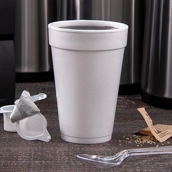 Dart Disposable Insulated Drinking Cup White Styrofoam 16 oz. 25 Ct 16J16