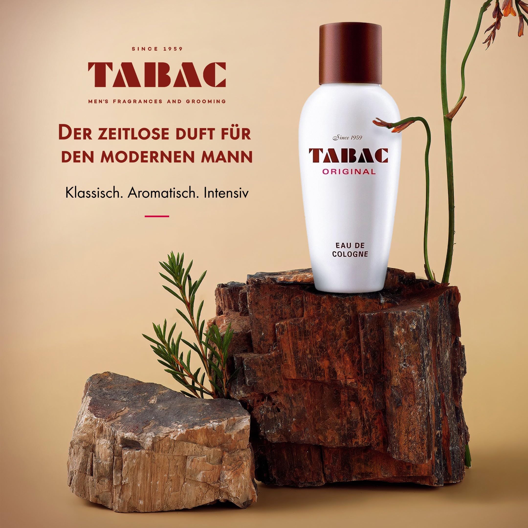 TABAC ORIGINAL Herren Eau de Cologne – Markanter, klassischer Männerduft mit Moschus & Ambra, herb-frische Nuancen und holzig-würzige Noten, Made in Germany, 300 ml Splash