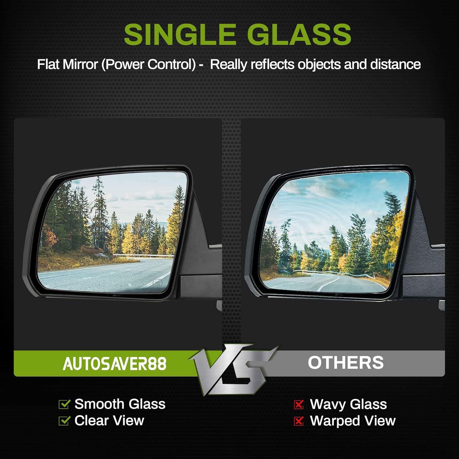 AUTOSAVER88 Door Mirror Compatible with 2007-2013 Tundra Left Driver Side Mirror with Power Heated Manual Folding