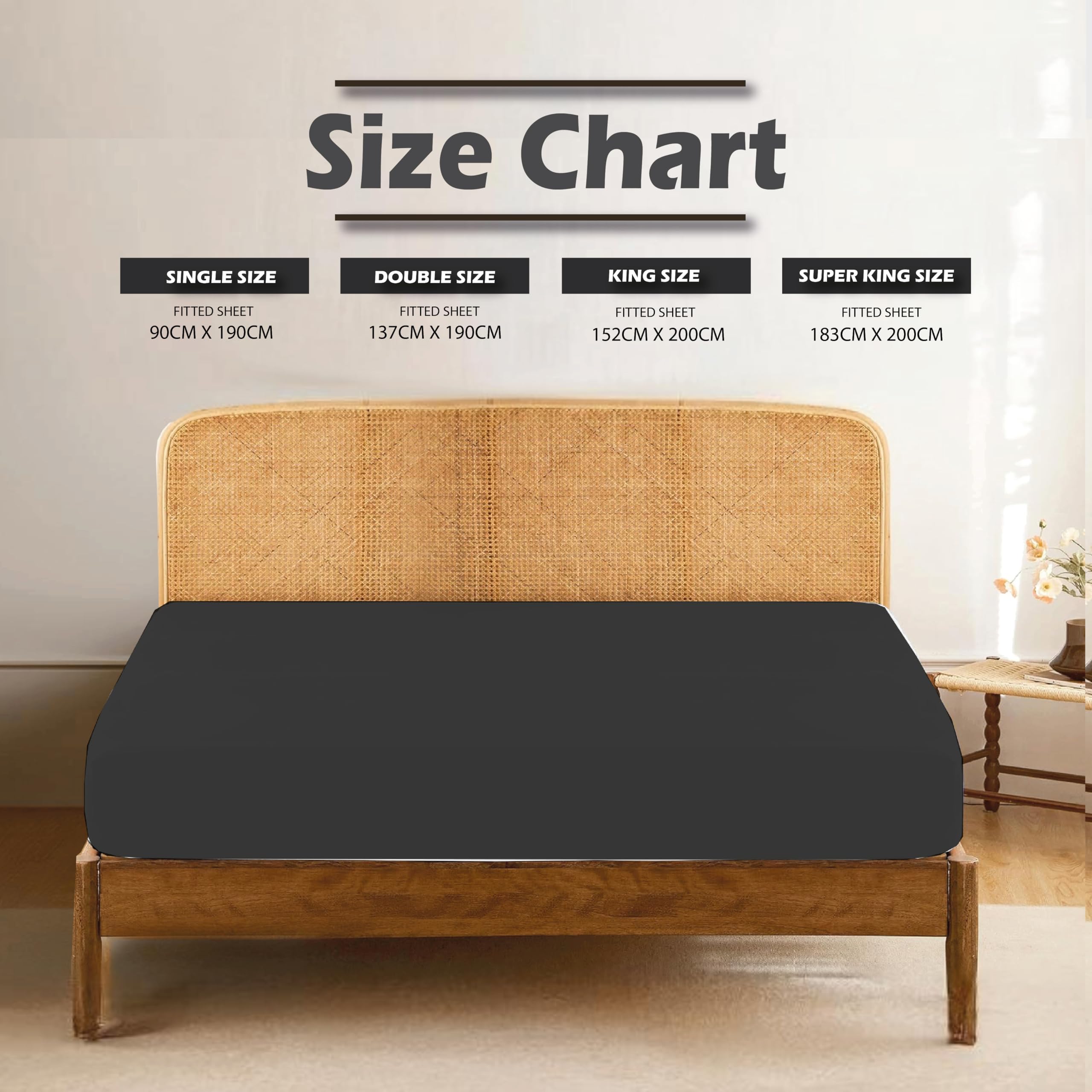 Funky Gadgets King Size Fitted Sheets Extra Deep Pocket 40cm - Image 3