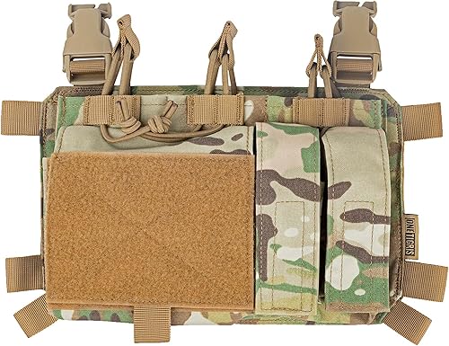 Miniatura 6 de OneTigris Triple Mag bolsa con bolsa de utilidad gancho y bucle táctico cartel 01 para cargadores de rifle y cargadores de pistola