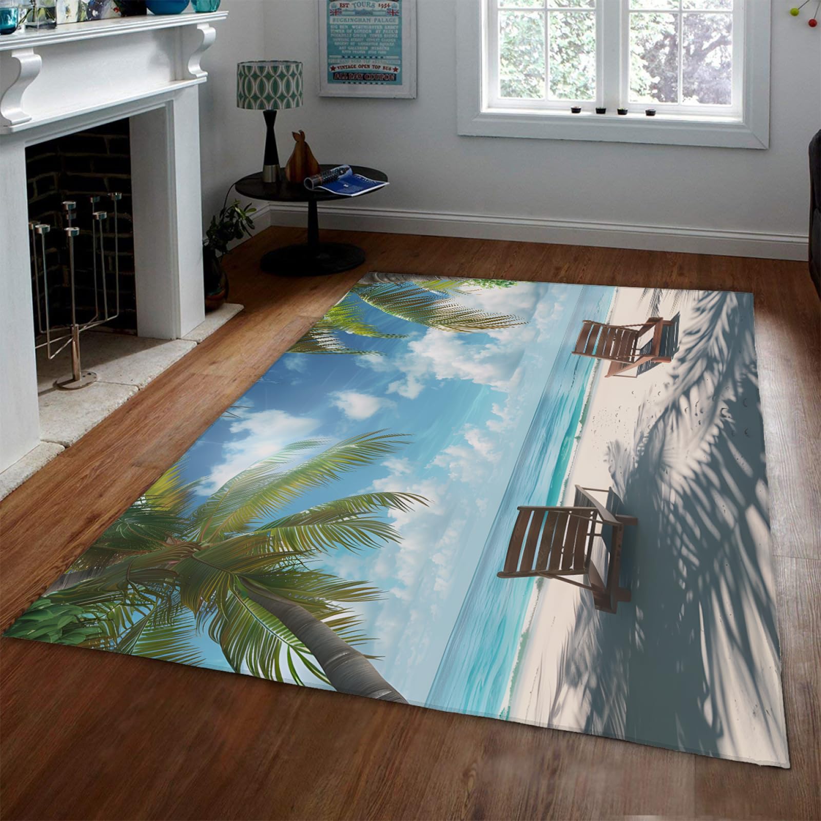 Tapis de sol nautique pour grand salon et chambre moderne avec textile facile a nettoyer