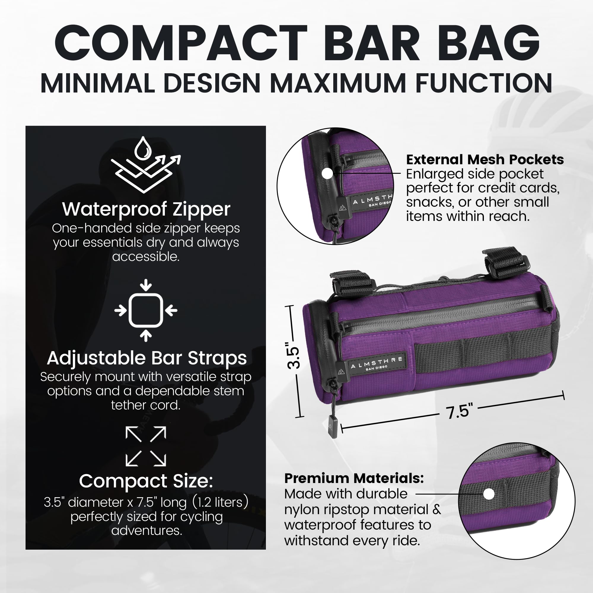 ALMSTHRE Bolsa compacta para Bar, Color Violeta