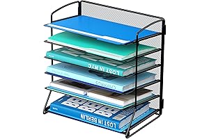 6 Tier Paper Tray Desk Organizer: Stackable Document Holder for Enhanced Office Space