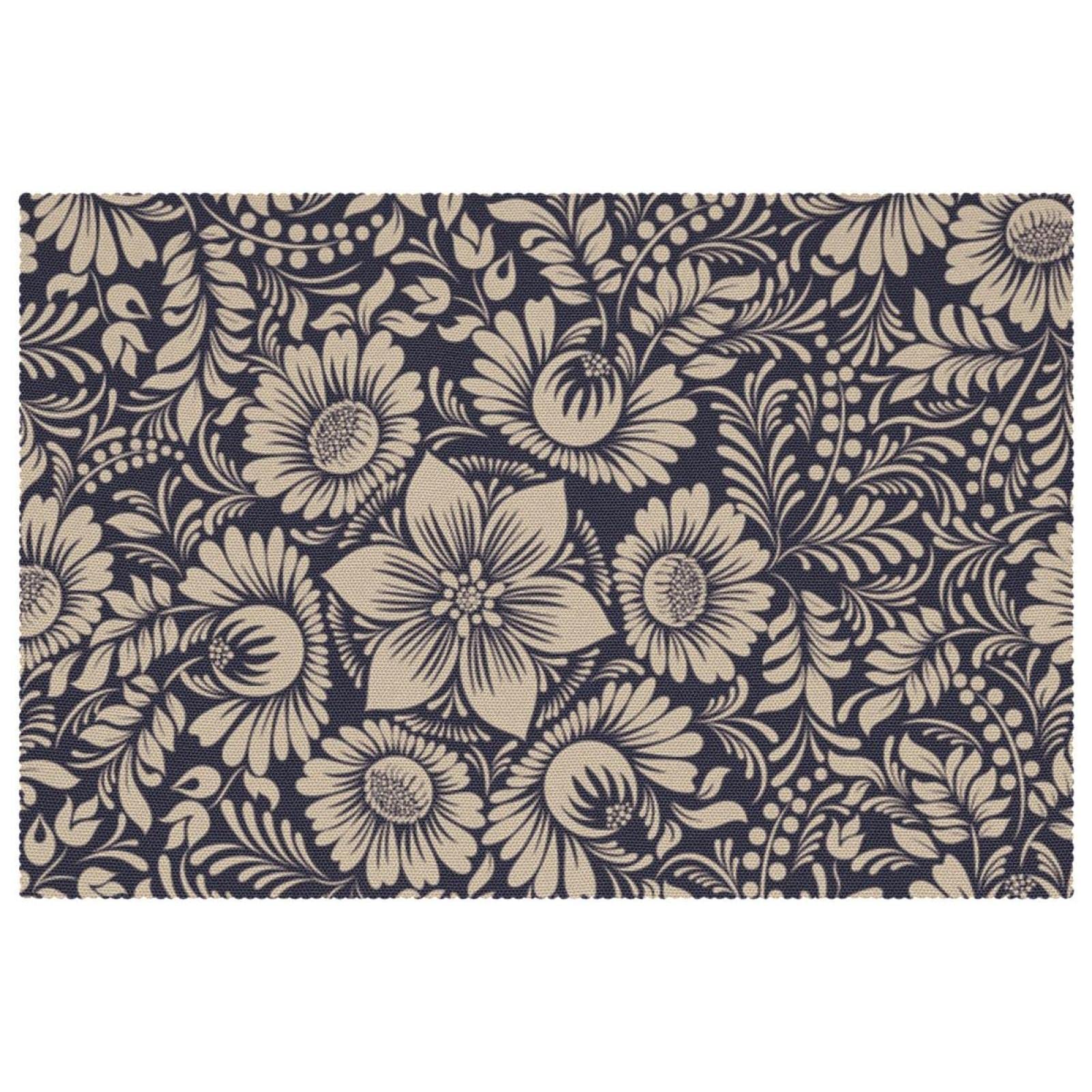 Sets de table antidérapants et résistants à la chaleur, lot de 6 fleuris