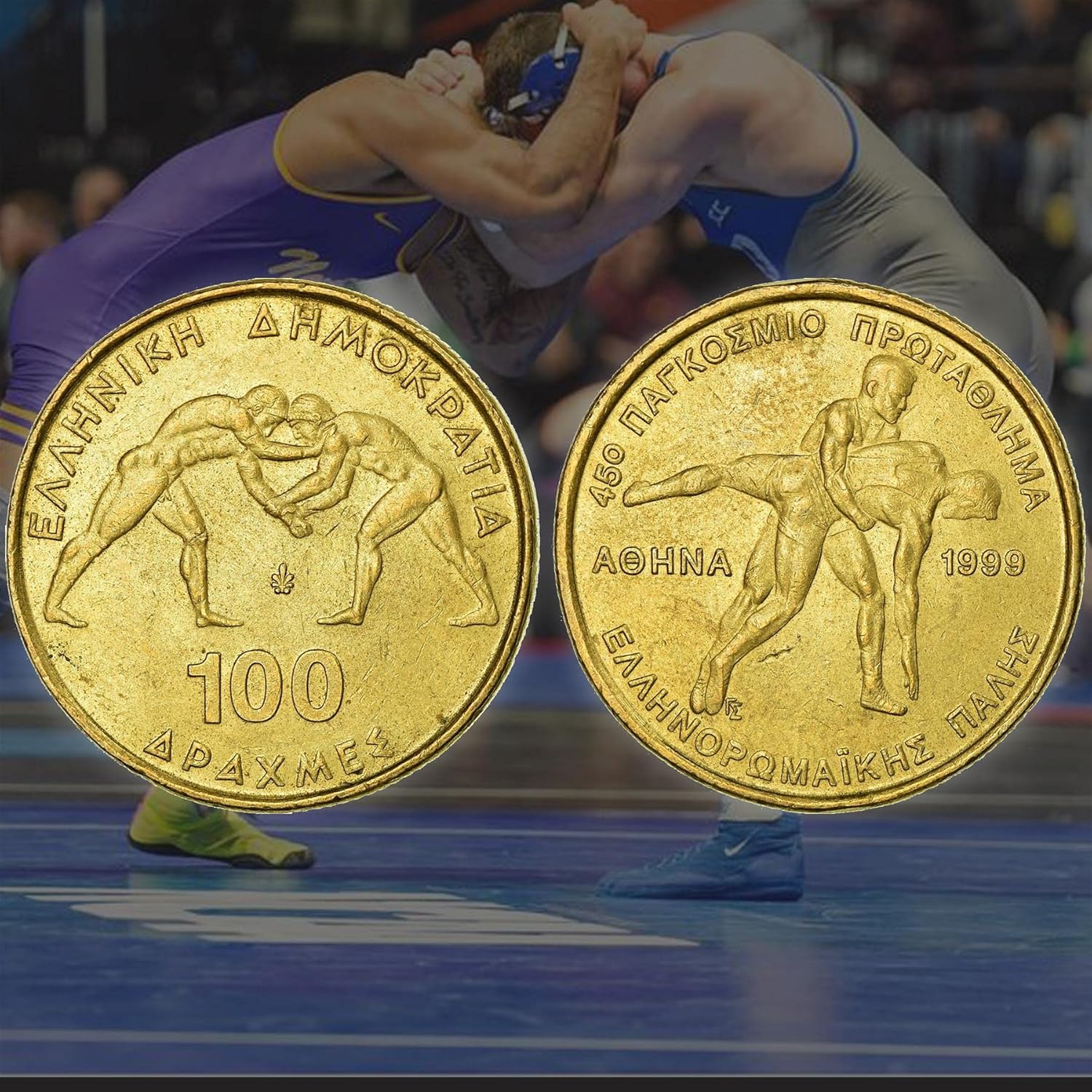 ギリシャ発コイン4枚 | ギリシャコインセットコレクション 100ドルクメ1997年~1999年 | ウェイトリフター | ランナー ギリシャ 、2020年、トラキアとテルモピレスのプルーフ+コインカードロット、2ユーロコイン 古代