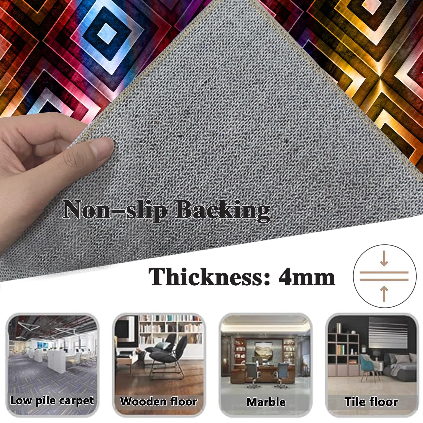 120 x 150 cm Alfombra para Silla Gaming, Alfombrilla para Silla de Oficina, Alfombra para Silla de Escritorio, Alfombra Protectora Suelo Silla Ruedas, Alfombra Gamer Antideslizante Oficina y Hogar
