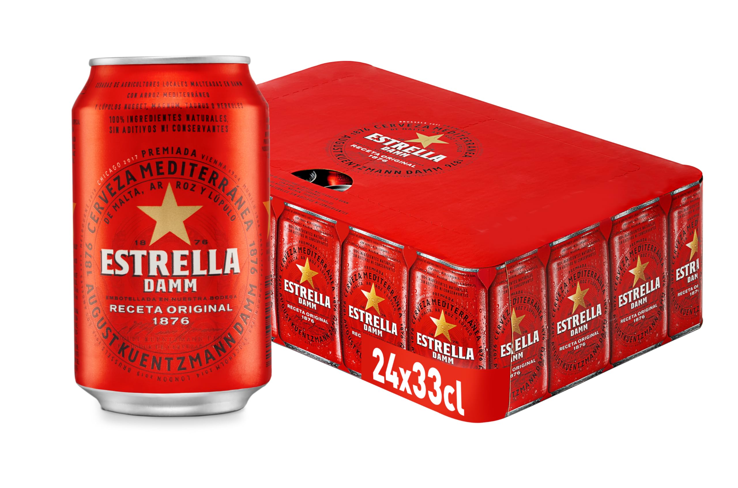 Estrella Damm Cerveza Caja 24 Latas 330 ml 7.92 L