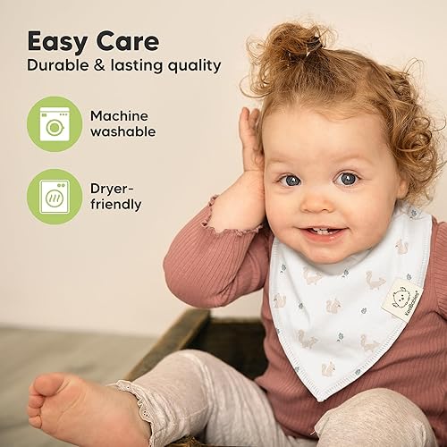 Miniatura 17 de KeaBabies 8 unidades de baberos tipo bandana orgánicos para niñas - Baberos tipo triángulo súper absorbentes para bebés que babean y están en