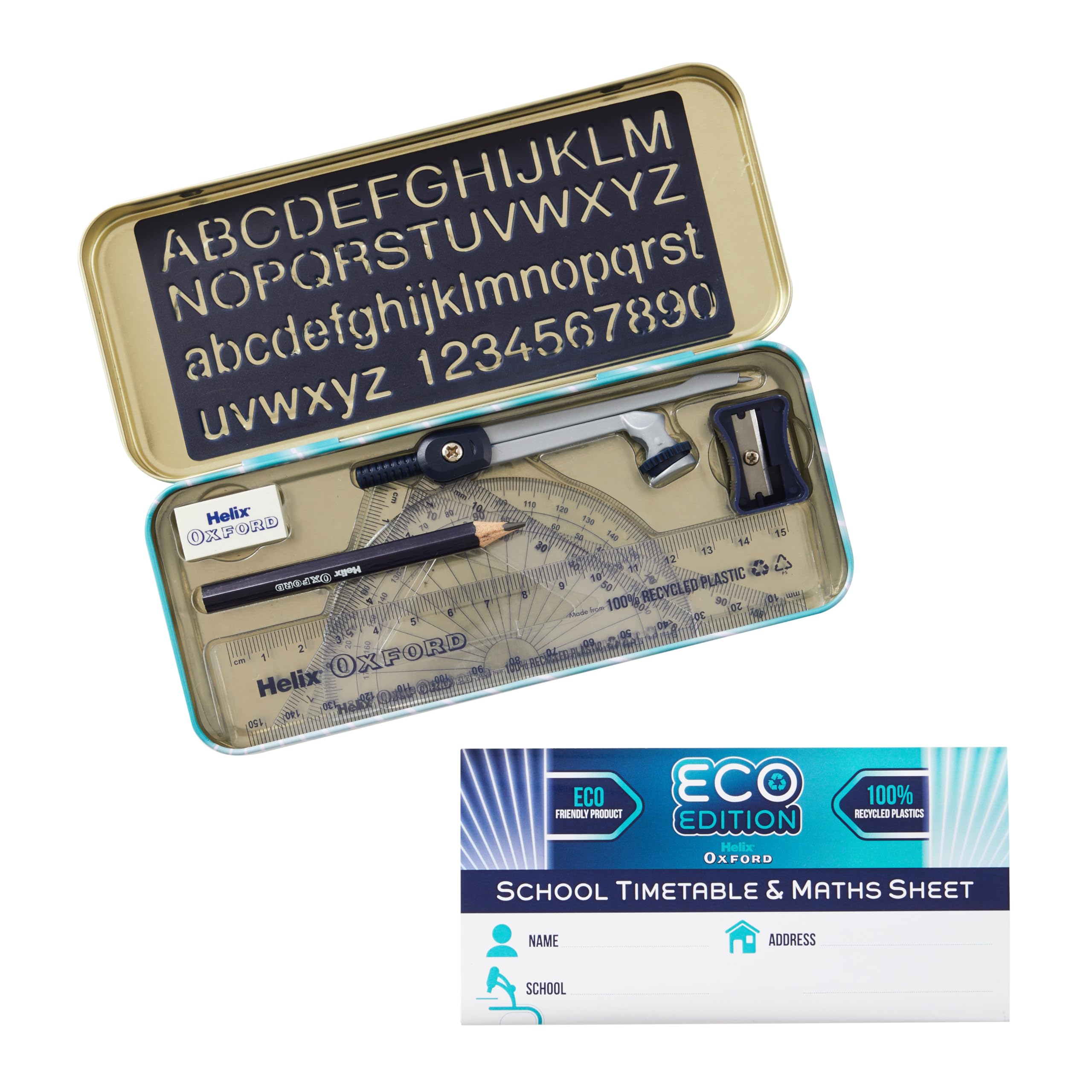 Helix Oxford Cyber Eco Maths Set, 9 Piece Set, Maths Equipment for School College or Work - Image 3