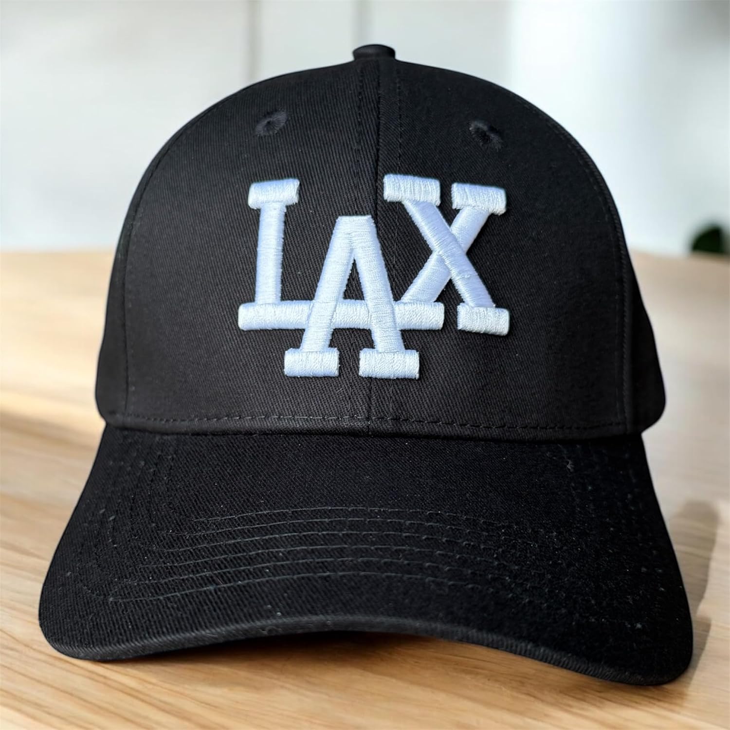 Lacrosse Embroidered Snapback Hat, Embroidered Logo, Cotton Baseball Cap Black