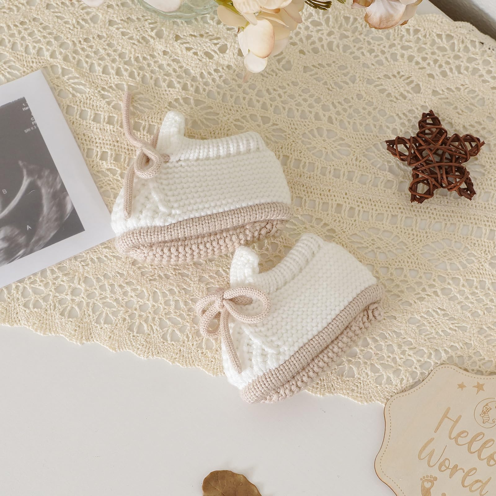 LAWKUL Baby Booties Knit Newborn Shoes Cozy First Walkers Infant Toddler Boots for Boy Girls 0-3 Months — view 7