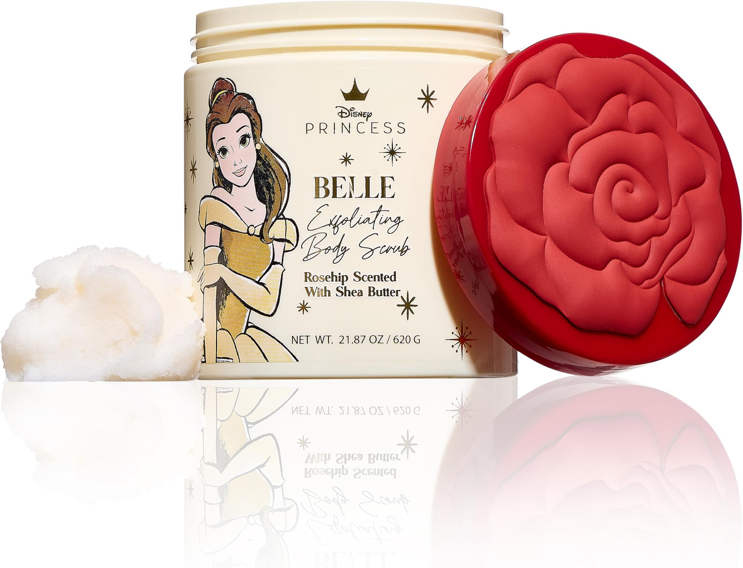 Disney Beauty & The Beast Princess Belle Scrub 21.87 oz, Belle Maison, Skincare Essential, Luxurious Body Scrub Exfoliator for Selfcare Routine, Renew Exfoliator Scrub