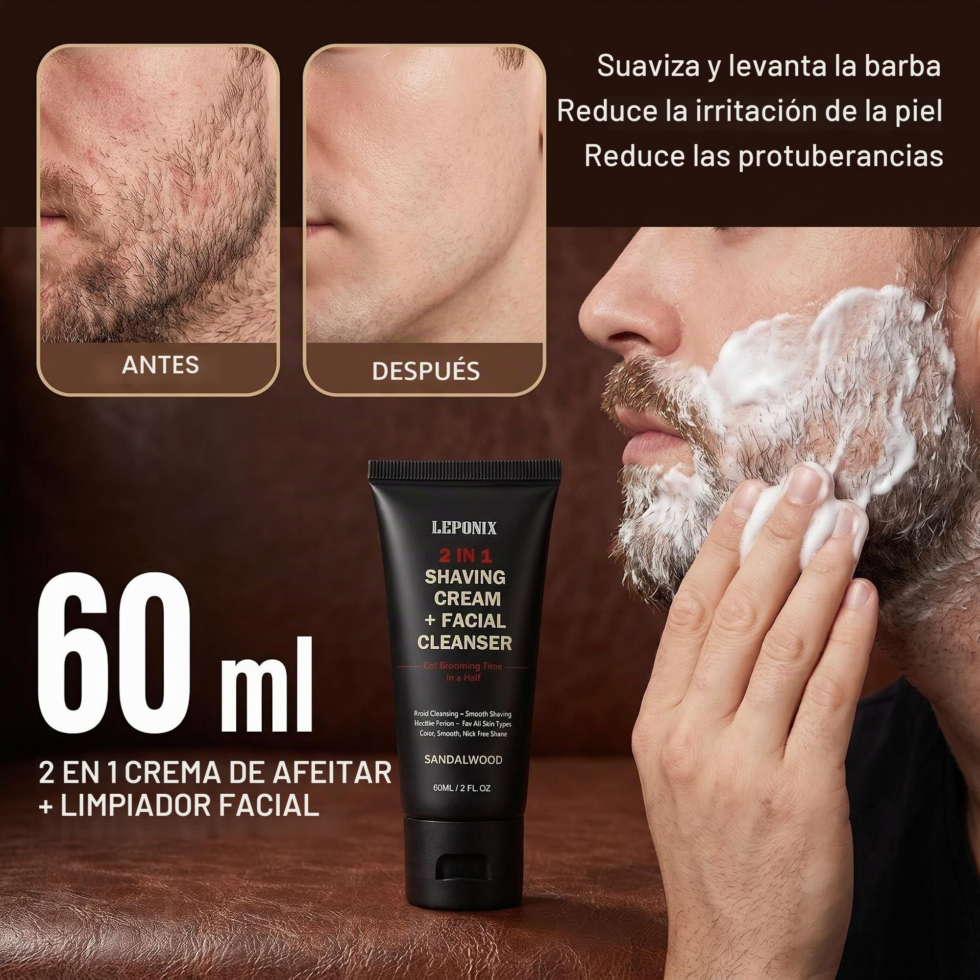 Set de afeitado para hombre, set de afeitado para hombre, incluye sándalo crema de afeitar, jabón de afeitar, cepillo de afeitar, cuenco de afeitar para hombres, caja de regalo para novio