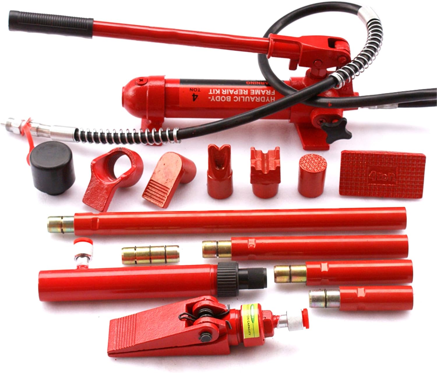 F2C 4 Ton Porta Power Hydraulic Bottle Jack Repair Tool Kit Power Set Ram Pump Auto Body Frame Auto Tool for Automotive, Truck, Farm and Heavy Equipment/Construction