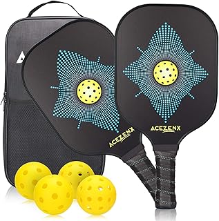 Pickleball Paddle Graphite, Pickleball Racket Carbon Fiber Face, Cushion Comfort Light Weight Pickleball Paddles, Polymer Honeycomb Core Pickleball Racket