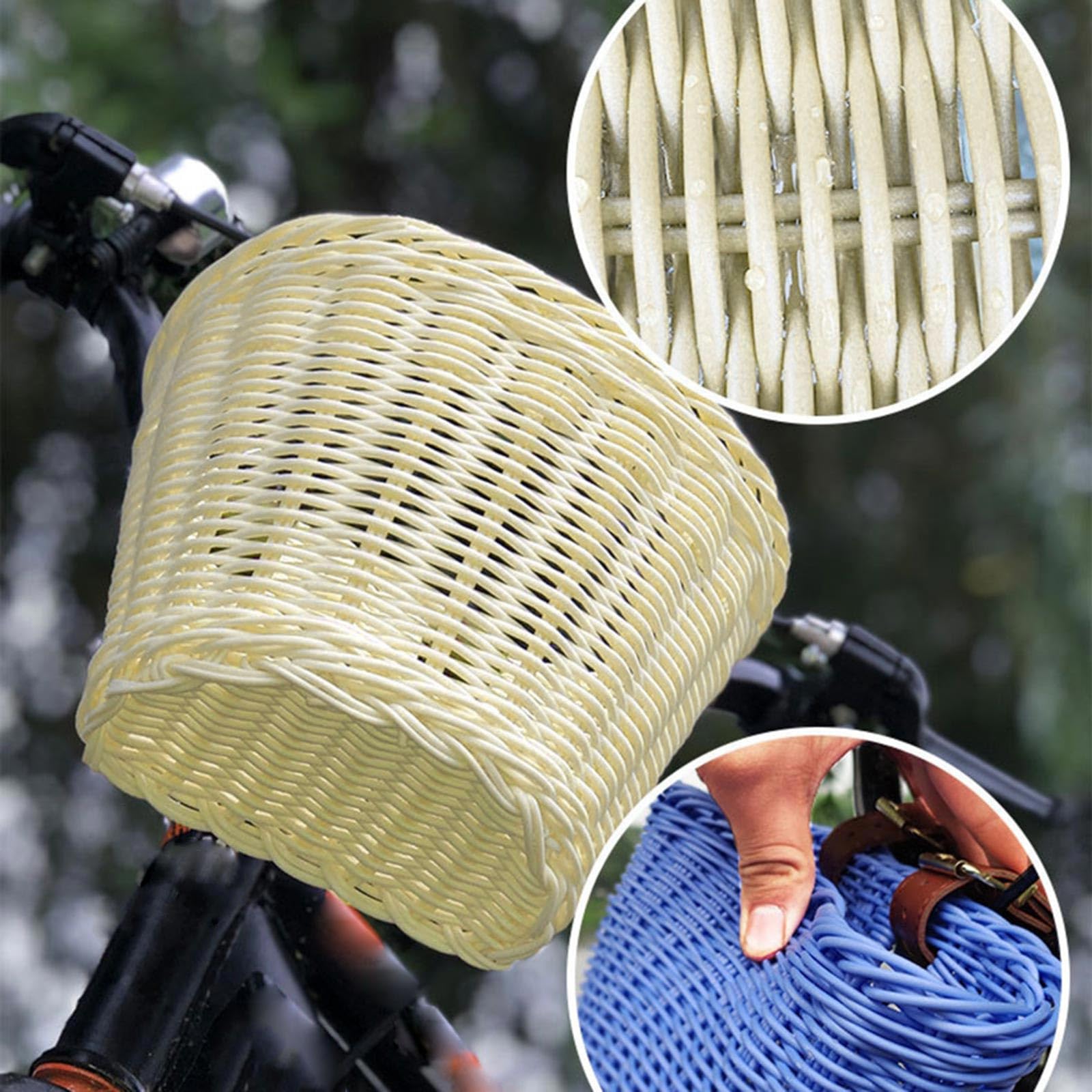 Impermeabile Wovens Cestino per biciclette in vimini staccabile manubrio anteriore bici cestino per biciclette per bambini
