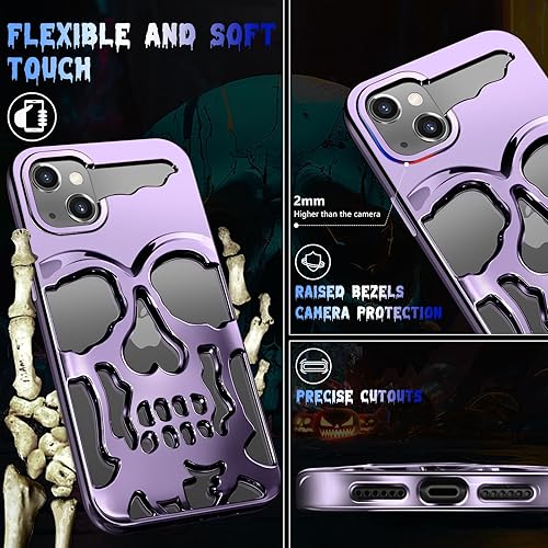 Miniatura 10 de Funda de teléfono para iPhone 14 Pro Max para hombres y mujeres, diseño hueco, diseño hueco, chapado a prueba de golpes, para iPhone 14 Promax dorado
