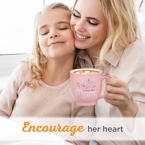 Miniatura 9 de Christian Art Gifts Taza de cerámica para café y té, grande, 14 onzas líquidas, versículo bíblico alentador para madres I Love You Mom  Prov. 315