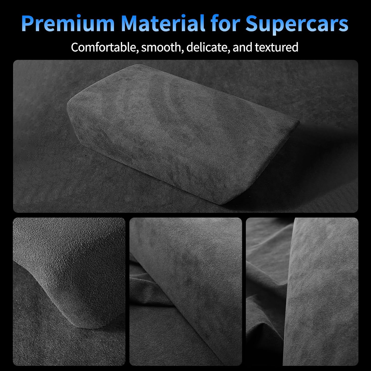 Suede Center Console Armrest Cover for Tesla Model 3 2016-2023 & Model Y 2016-2024, Car Interior Accessories Armrest Seat Box Cover Protector, NOT for Refreshed Models