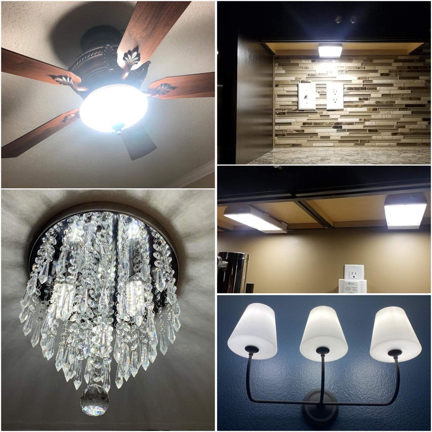 Makergroup 75W T4 JD Type Bulb Replacement, BA15D DC Bayonet Base LED Light Bulbs for Ceiling Fans Pendant Desk Lights, 10W 120V Cool White 6000K Non-Dimmable 2-Pack