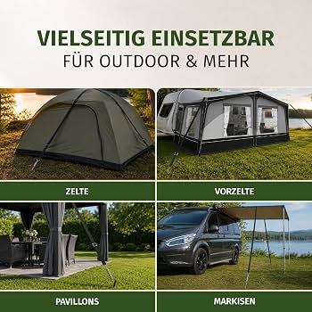 Moritz Storm Tape 13 m - Camping Storm Protection with Spring & Pegs - Guy Set, Rope for Awning, Awning, Caravan and Motorhome