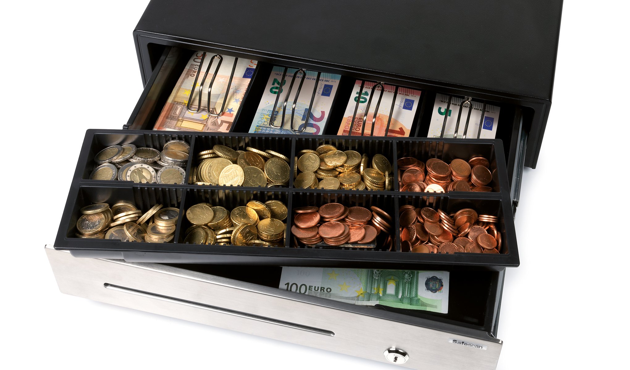 Safescan HD-4141S Heavy Duty Cash Drawer with 8 Coin and 4 Note Trays