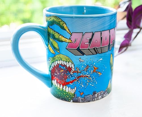 Miniatura 7 de Marvel Comics - Taza de cerámica con texto en inglés "Best Mug Ever" de Deadpool Taza de café sin BPA para expreso, té, cacao Capacidad para 14