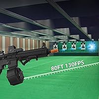Vista 6 de Powerful Full Auto M416 Gel Blaster, Pre-Loaded Function 130FPS, 80FT, 10RPS, High Speed Gel Gun, Orby Gun Drum Magazine with Goggles for Backyard