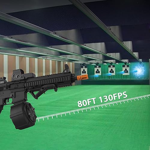 Miniatura 6 de Potente pistola de gel M416 completamente automática, función precargada 130FPS, 80 pies, 10 RPS, pistola de gel de alta velocidad, cargador de