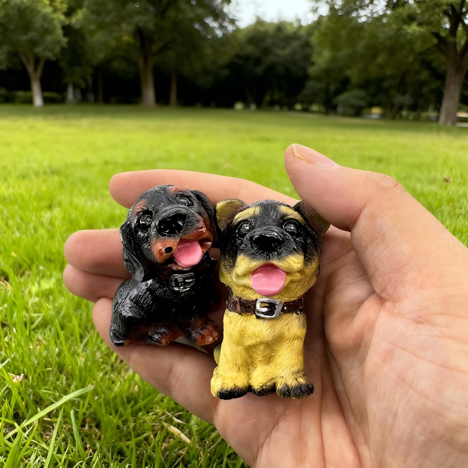 12 Pcs Dog Figurines, Realistic Detailed Puppy Figurines, Hand Painted Mini Dogs Animals Figures Cake Topper Easter Egg Birthday Gift