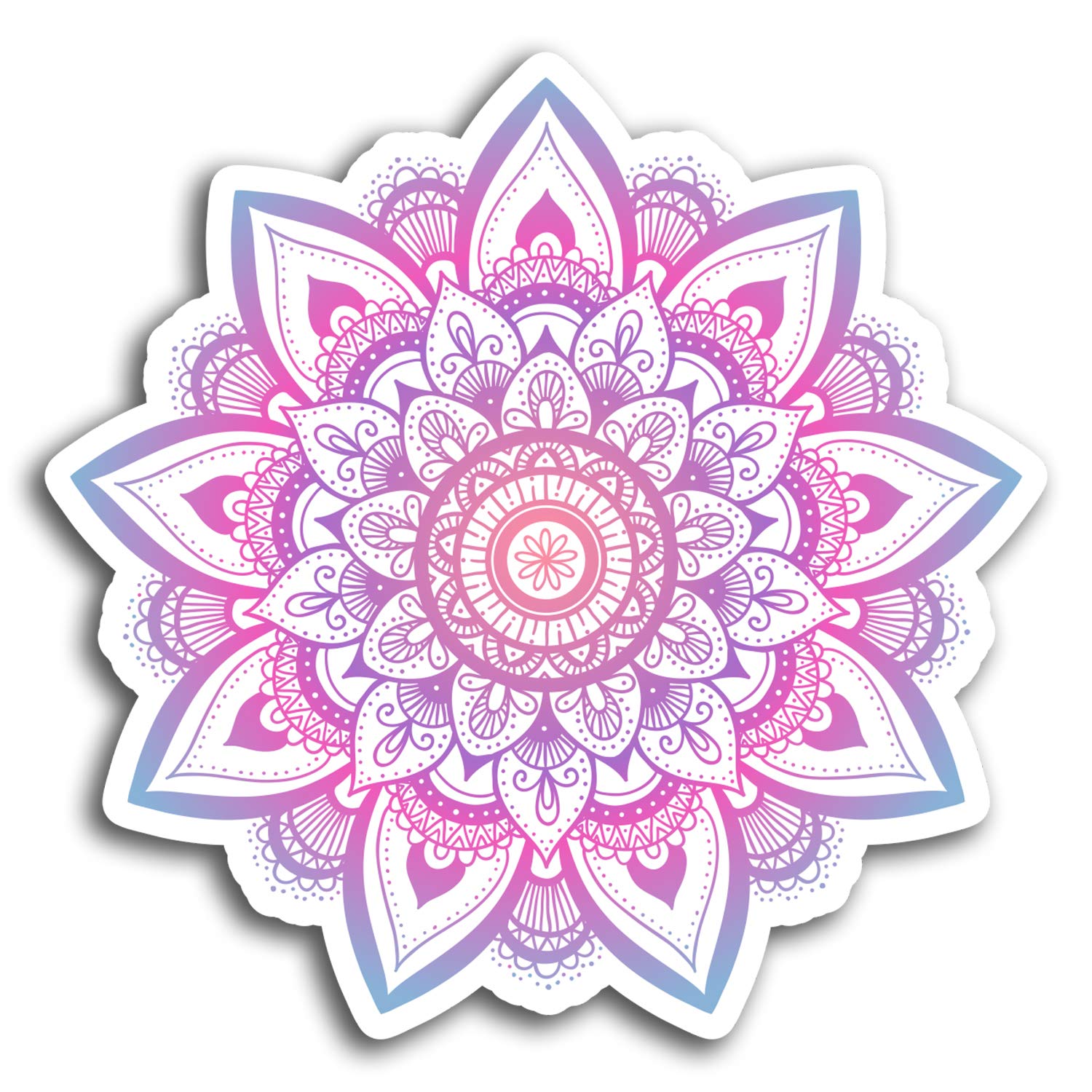 2 x 10cm Mandala Pink Indian Vinyl Stickers - Sticker Laptop Luggage #19369 (10cm Wide)