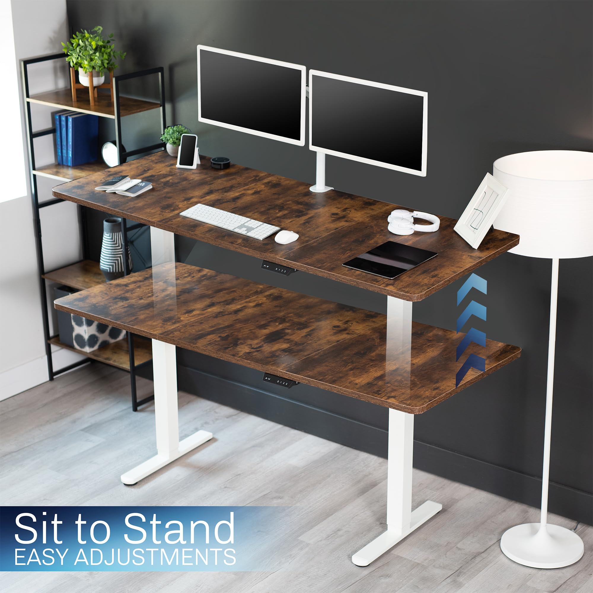 VIVO Electric Dual Motor Standing Desk Frame for 41 to 82 inch Table Tops Frame Only Ergonomic Standing — view 7