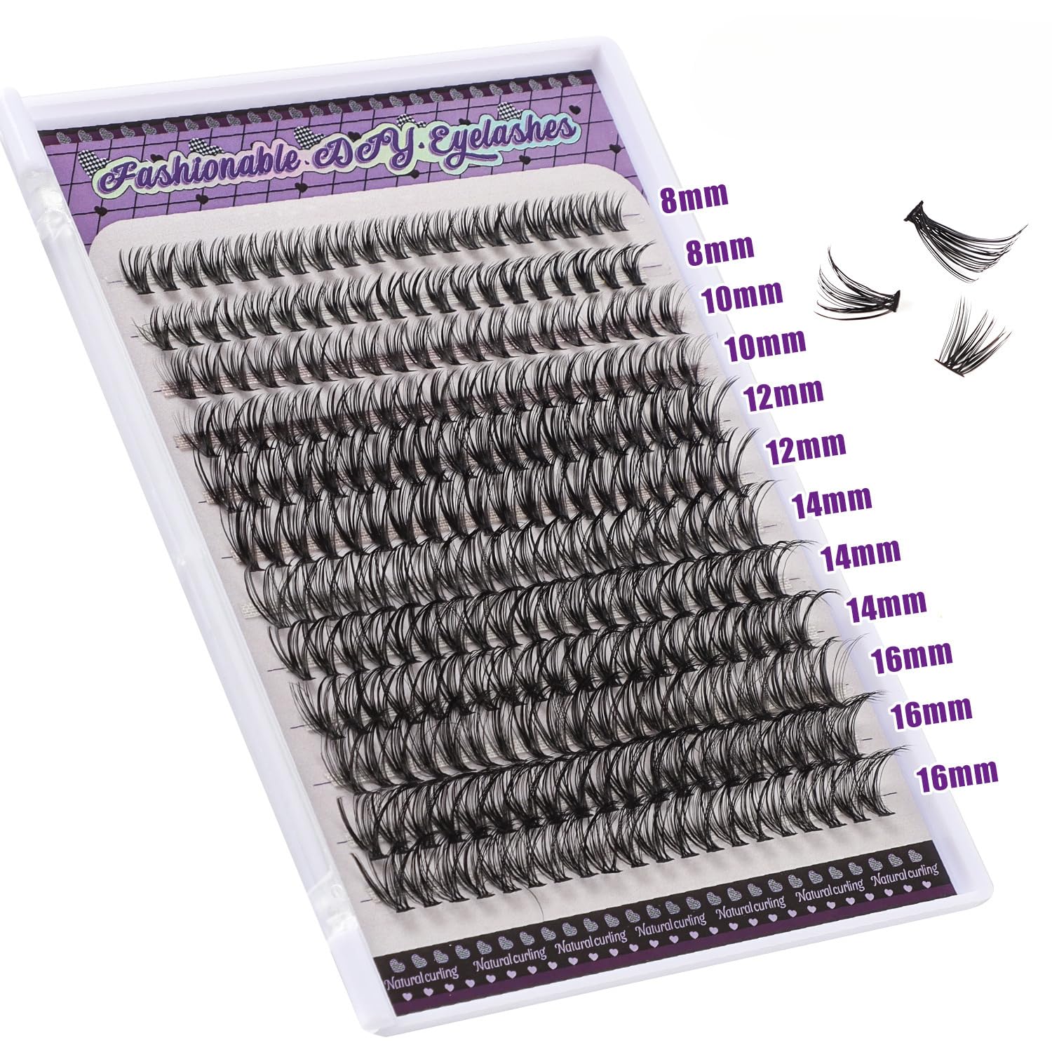 Generic DIY Lash Extension Kit 240 Pcs Lash Clusters Kit Individual Lashes Natural 10-16mm C D Curl False