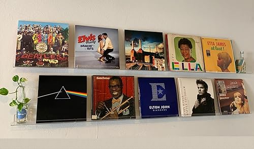 Miniatura 9 de Estantes de pared de acrílico transparente de 15 pulgadas repisa flotante versátil para libros, decoración y almacenamiento, ideal para sala de