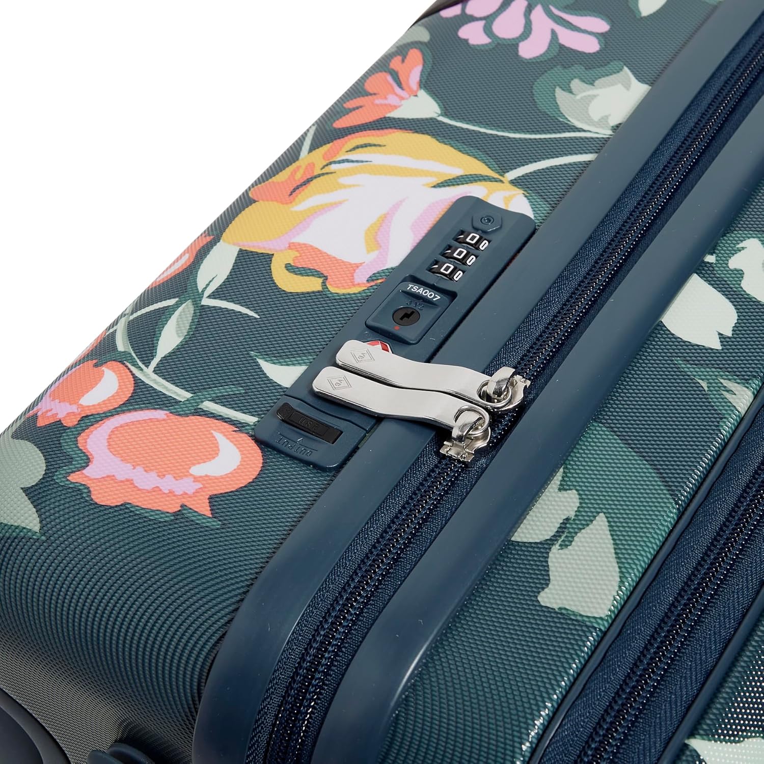 Hardside Underseat Rolling Suitcase Luggage, Fresh-Cut Floral Green - Image 5