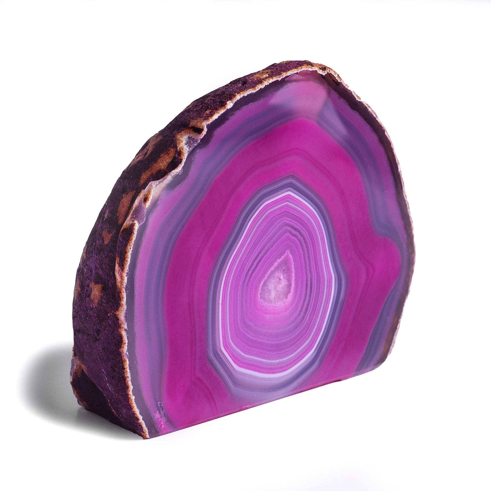 British Fossils Pink Agate Ornament for Home and Office - Genuine Brazilian Crystal Gift