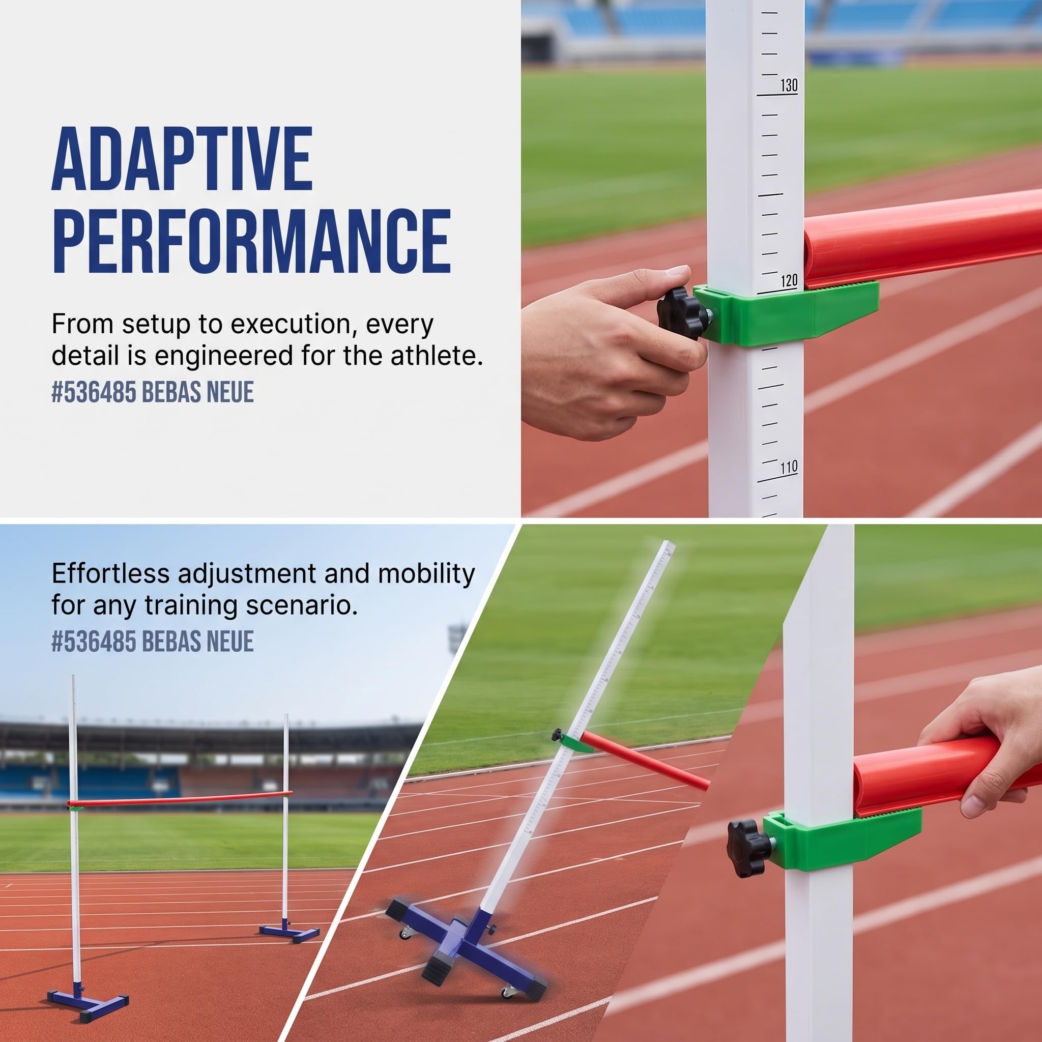 Supporto Portatile per Salto in Alto da Allenamento 50-200 Cm, Standard per Salto in Alto da Competizione in Acciaio Leggero, Tester per Salto in Alto per Eventi di Atletica Leggera E Pista.