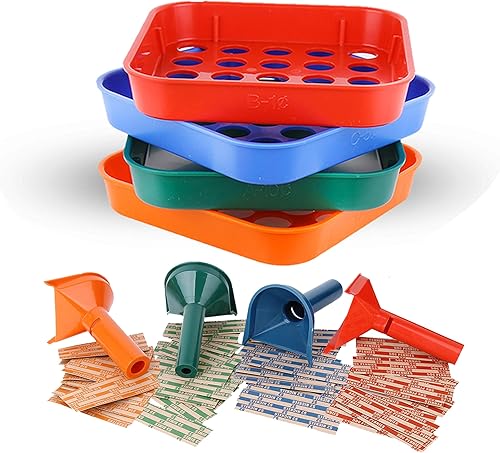 Tubos de contador de monedas y bandeja clasificadora de monedas 4 bandejas de clasificación de monedas codificadas por colores y tubos de conteo de
