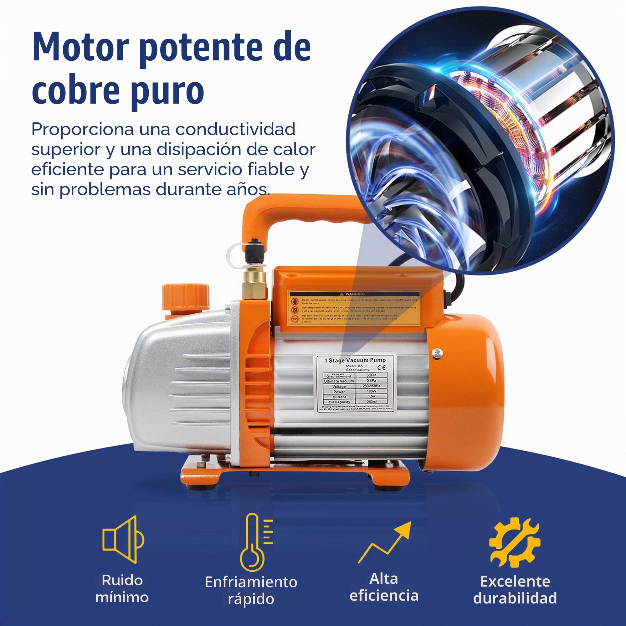 BACOENG Bomba de Vacío con Manometros Aire Acondicionado, Kit Carga Aire Acondicionado Ideal para R134a R410A R407C