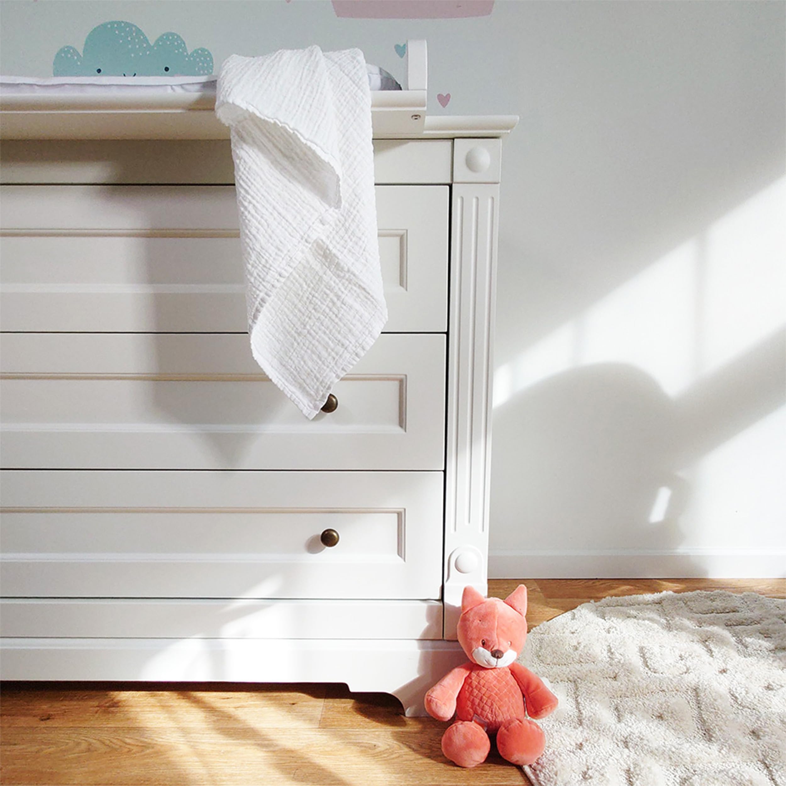 MAKIAN Mullwindeln 10er Pack, 80x80 cm, Oeko-TEX® Standard 100 geprüft, 10 Spucktücher in Premium Qualität - doppelt gewebte Stoffwindeln/Mulltücher, Kochfest - Weiß